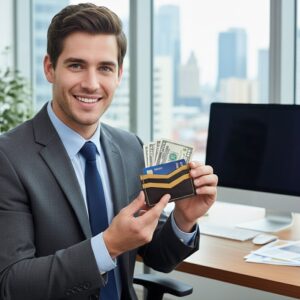 10C04089-66F2-4D67-8105-0553FA6B1372 حافظة كروت جلد طبيعي لون بني – صناعة يدوية – AMY