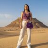 شنطة كروس بنفسجي جلد طبيعي – صناعة يدوية | Handmade Purple Leather Crossbody Bag