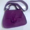 شنطة كروس بنفسجي جلد طبيعي – صناعة يدوية | Handmade Purple Leather Crossbody Bag
