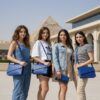 شنطة كروس جلد طبيعي أزرق ملكي بتصميم زاوية مثلث – Handmade by AMY Royal Blue Genuine Leather Crossbody Bag – Triangle Front Design | AMY