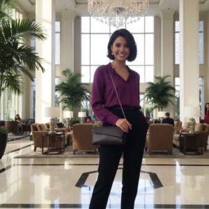 AMY-SH-BR-016-3 شنطة كتف شولدر جلد طبيعي بني داكن – كلاسيك مع يد سلسلية | Dark Brown Classic Leather Shoulder Bag – Chain Handle Handmade