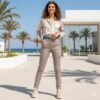 حزام جلد طبيعي أخضر بول أب مع توكة على شكل حبل صناعة يدوية من براند AMY Green genuine leather pull-up belt with rope-shaped buckle, handmade by AMY brand