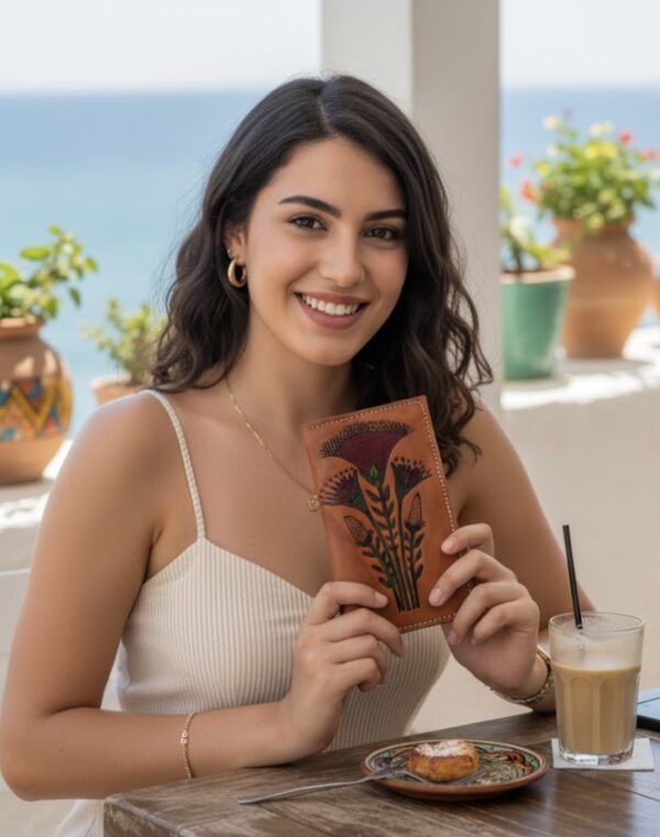 9FF8457F-256F-4459-94E4-0E9844743A67 محفظة جلد طبيعي نسائي كبيرة | تصميم زهرة اللوتس صناعة يدوية – AMY