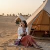 حقيبة كتف من الجلد الطبيعي بالحرق اليدوي – الجمال والجبال الصحراوية
